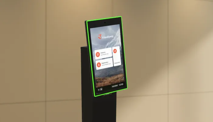 Modernes Design mit LED-Rahmen als Statusanzeige