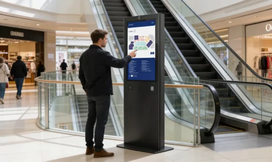 Digitale Besucherlenkung durch Wayfinding-Infoscreens und Kiosk-Systeme