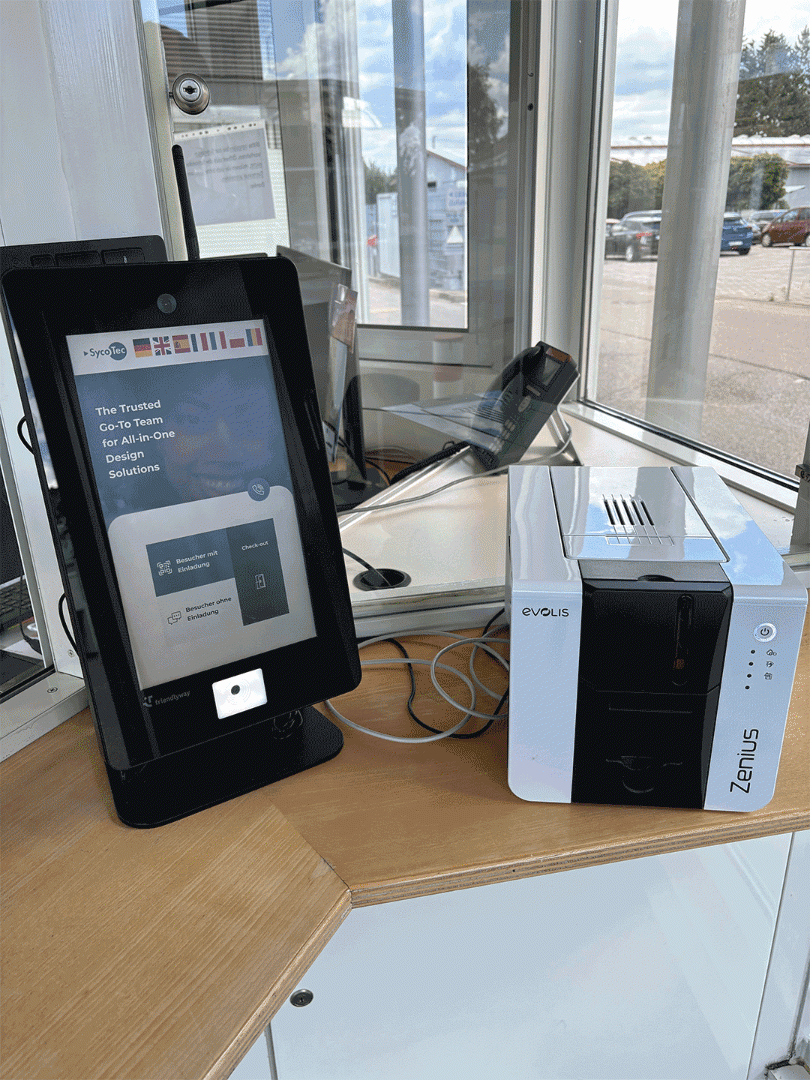 Drei Schritte wie Counter 12 und Evolis-Drucker genutzt werden