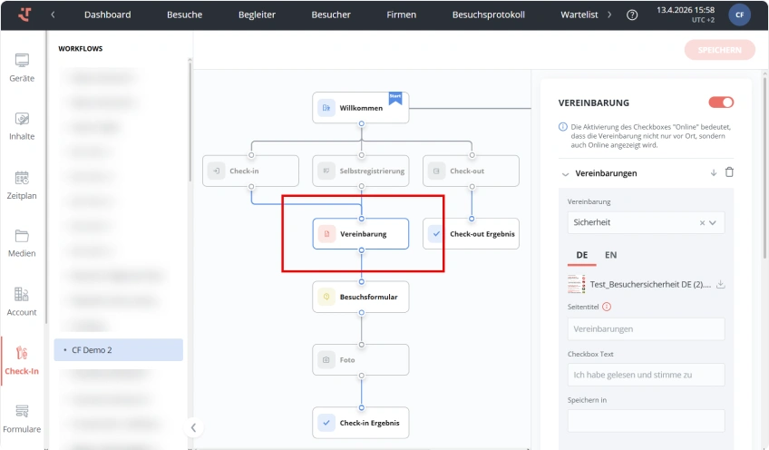 Aktivierungen von Vereinbarungen als Teil des Workflows