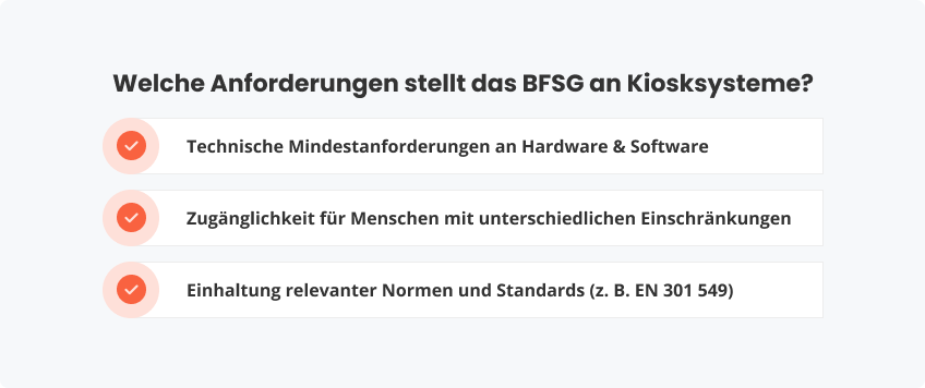 Welche Anforderungen stellt das BFSG an Kiosksysteme