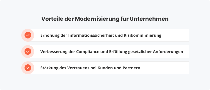 Vorteile der Modernisierung für Unternehmen
