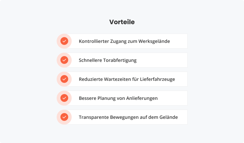 Vorteile für Sicherheit und Werkslogistik
