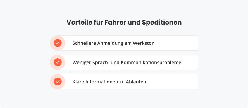 Vorteile für Fahrer und Speditionen